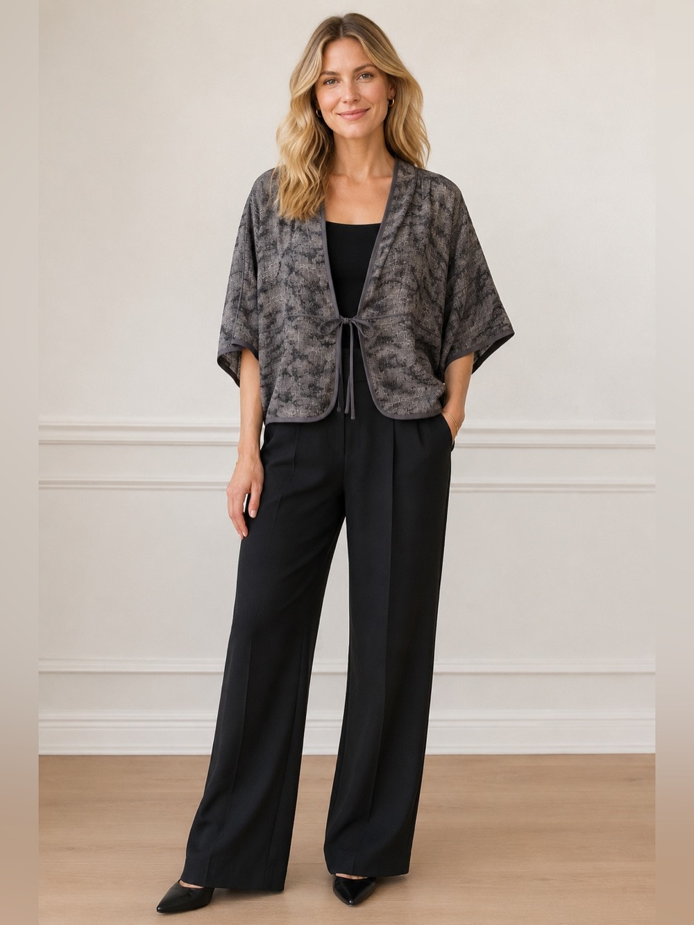 Eileen Fisher Linen Blend Open Front Jacket/Cardigan – Women’s M/M